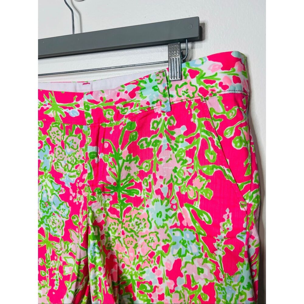 Lilly Pulitzer The Chipper Short Bermuda Shorts Sz 14 Pink Green Southern Charm - Picture 4 of 13